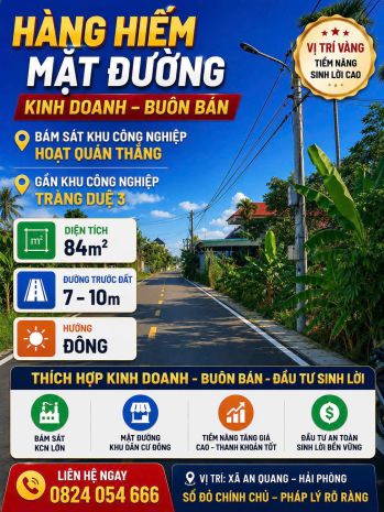 Chỉ 1 tỷ 350  sở hữu ngay lô đất đẹp 84m² tại thôn câu 7605147