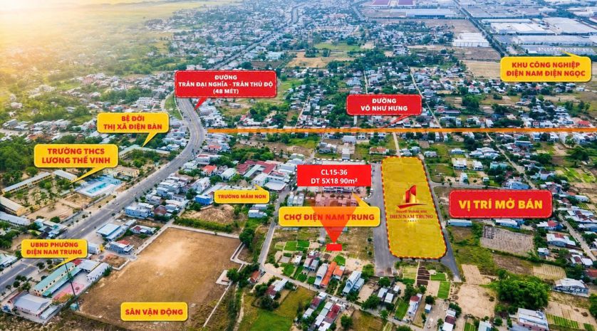 Bán lô góc 2 mặt tiền gần chợ điện nam trung  đường 15m  9 7610110