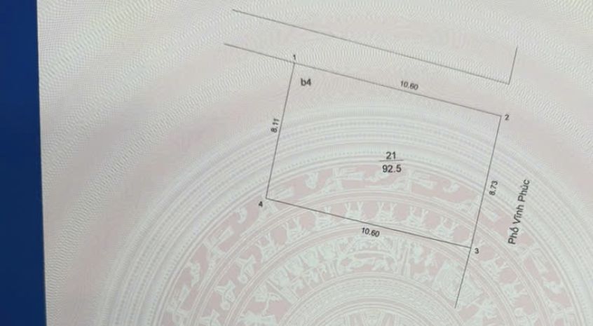Bán mảnh đất  khu 7.2ha vĩnh phúc- ba đình, 93m, mặt tiền 7612513