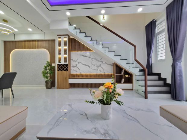 Bán nhà mới 100, 106m2, 1 trệt 1 lầu, 3 pn + nội thất, sẵn 7613738