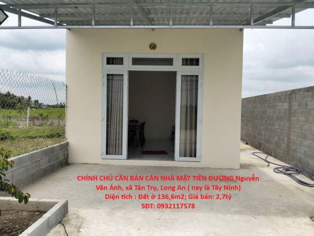 Chính chủ cần bán căn nhà mặt tiền đường nguyễn văn ánh, xã 7614514