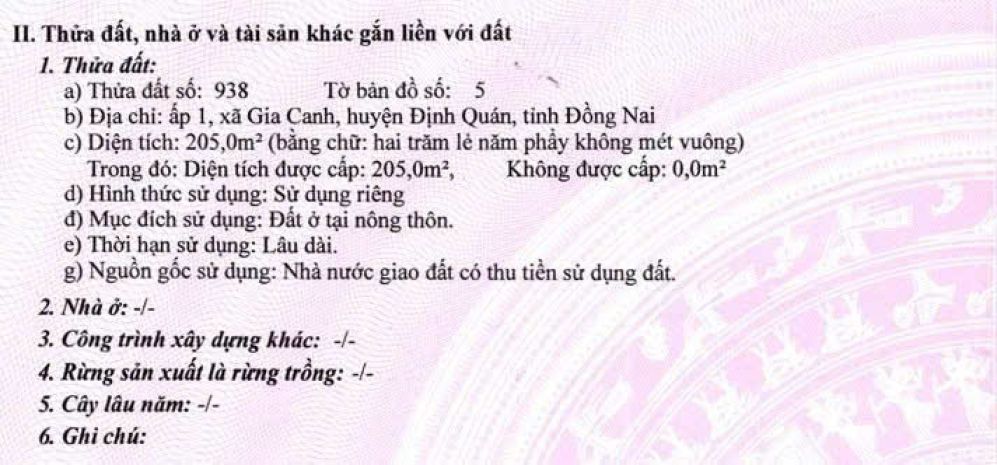 Ra mắt 4 lô đất nền full thổ cư  chính chủ  định quán, 7615267