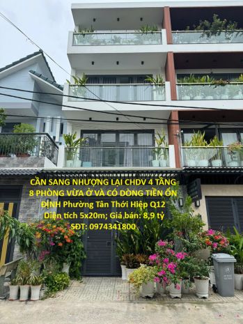 Cần sang nhượng lại chdv 4 tầng 8 phòng vừa ở và có dòng 7620765