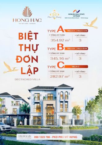 Bán biệt thự đơn lập hồng hạc city phú mỹ hưng  giá từ 28 7626499