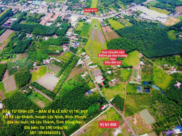 Đầu tư sinh lời   bán sỉ  lẻ đất vị trí đẹp  tại xã lộc 7637733
