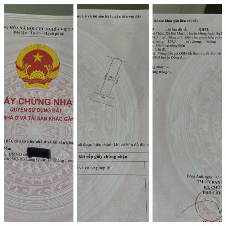 Chính chủ cần bán lô đất đấu thầu tại thôn mai châu, xã 7639163