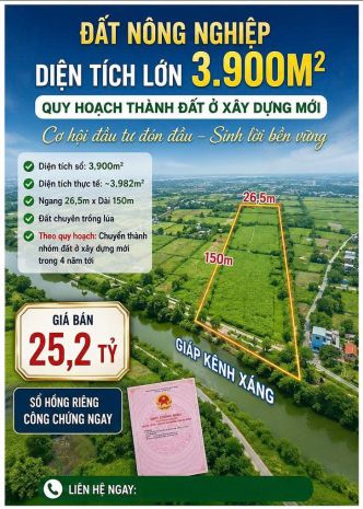 Đất 3.900m² hóc môn  quy hoạch đất ở, cách vành đai 3 chỉ 7653493