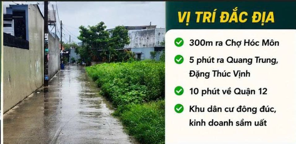 Đất rộng 1.562m²  chỉ 300m ra chợ hóc môn  300m² thổ cư 7655938