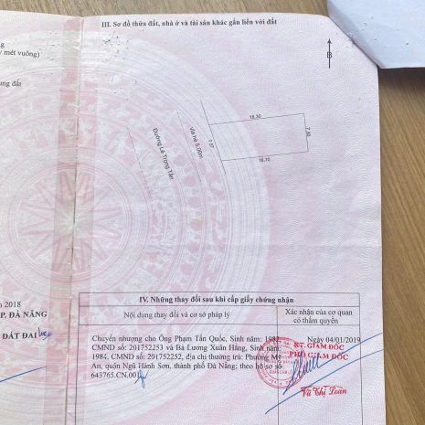 Bán đất đẹp  tổ 62, phường hòa phát, quận cẩm lệ, đà nẵng 7656668