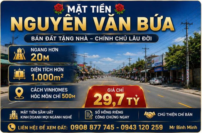 Bán gấp đất mặt tiền kd n.v.bứa, xuân thới thượng, hóc môn 7660381