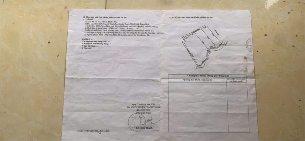 Đầu tư sinh lời  chính chủ cần bán đất xã thạch sơn, huyện 7661785