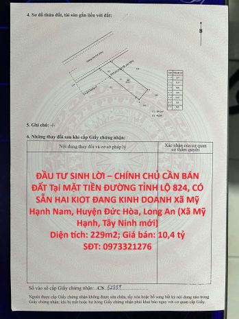 Đầu tư sinh lời  chính chủ cần bán đất tại xã mỹ hạnh nam, 7669186