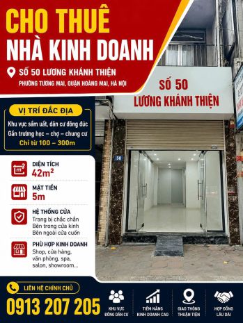 Giá tốt - cho thuê nhà kinh doanh  khu vực đền lừ  tân 7671802