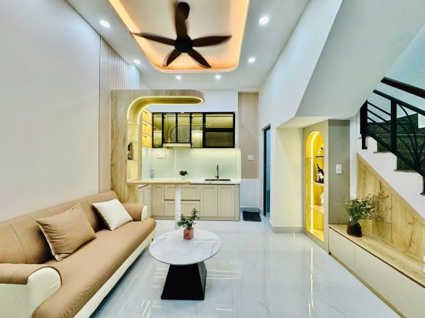 Nhà đẹp bình thạnh - 4 tầng  sau lưng dãy mặt tiền trần 7679611