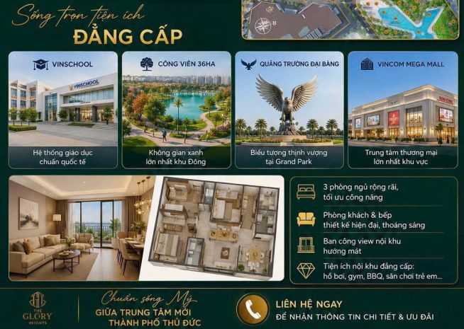 Hot hot  cần bán căn hộ 3pn the glory height, vinhomes 7682703