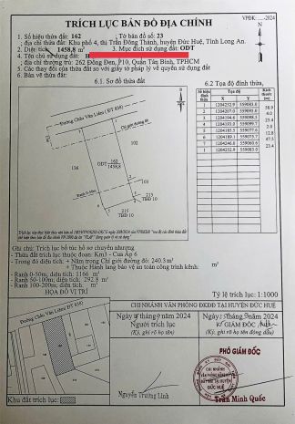 Đất chính chủ - sổ đỏ odt - mặt tiền tl838 thị trấn đông 7683497