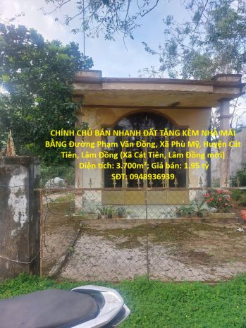 Chính chủ bán nhanh đất tặng kèm nhà mái bằng sau lưng ubnd 7686379