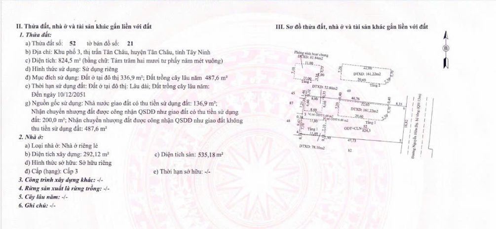 Cần bán lô đất khu phố 3, thị trấn tân châu, huyện tân châu 7689927