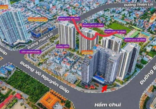 Cho thuê căn shop lô góc chung cư sentosa sky park  lô 7701639