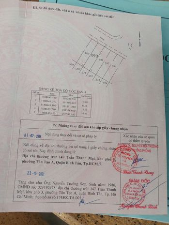 Bán đất mt kênh tham lương  tân tạo a, bình tân  5x20m 7705019