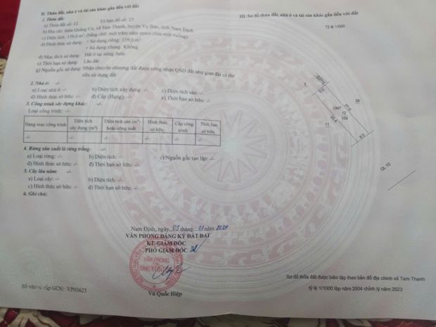 Bán gấp lô đất mặt đường quốc lộ 10  vụ bản 7707689