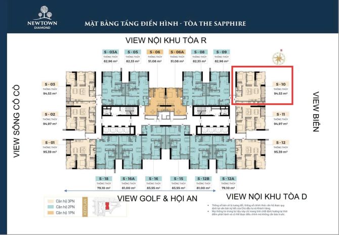 Căn góc 3pn view biển đà nẵng từ 7.3 tỷ newtown diamond 7710312