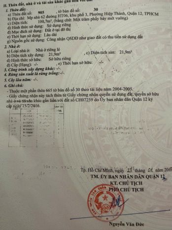 Đất đẹp giá tốt  chính chủ bán đất đường hiệp thành 6, 7710480