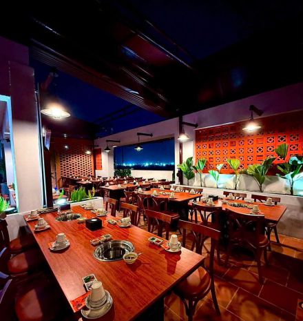 Sang nhượng nhà hàng nướng ngói gia bảo  cs2 hồng tiến, hà 7713633