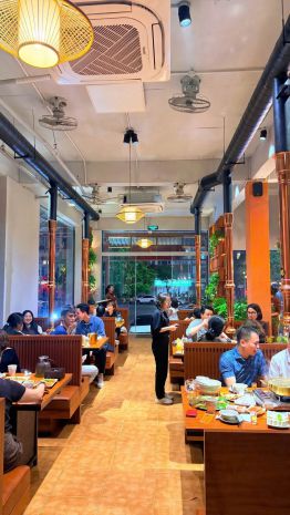 Sang nhượng nhà hàng nướng ngói gia bảo  cs2 hồng tiến, hà 7713634