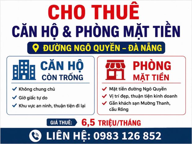 Giá tốt - chính chủ cho thuê căn hộ và phòng mặt tiền đường 7714817