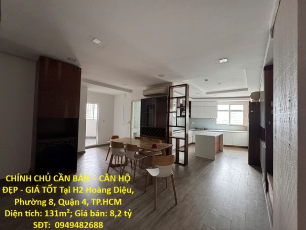 Chính chủ cần bán  căn hộ đẹp - giá tốt tại h2 hoàng diệu, 7715222