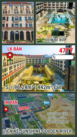 Shophouse 47 tỷ tại ciputra  căn có tổng giá dễ mua nhất 7715603