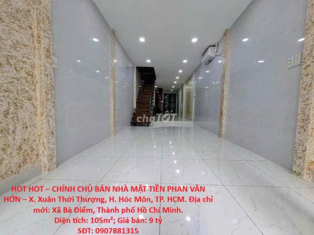 Hot hot  chính chủ bán nhà mặt tiền phan văn hớn  x. xuân 7719140