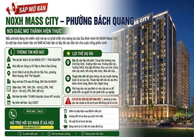 Nhà ở xã hội mass city thái nguyên phường bách quang 7721790