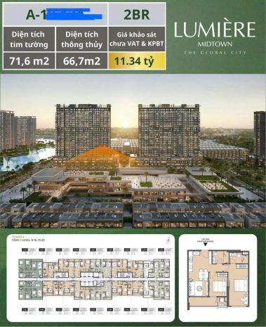 Chuyển nhượng căn hộ 2pn lumiere midtown  the global city, 7723210