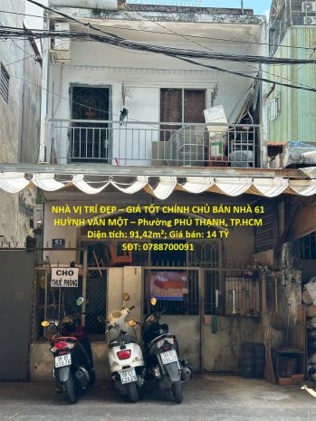 Nhà vị trí đẹp  giá tốt chính chủ bán nhà 61 huỳnh văn một 7733332