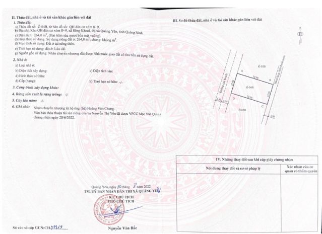 Thanh lý đất xã sông khoai, quảng yên, quảng ninh, 264m2, 7734048