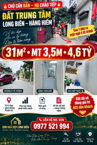 Hàng hiếm bán đất nguyễn văn linh, long biên  sau 1 nhà ra 7737244