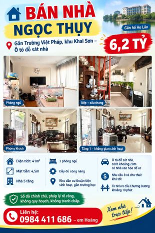 Bán nhà ngọc thụy  gần trường việt pháp, khu khai sơn 7738387