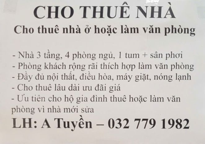 Cho thuê nhà nguyên căn mới sửa  phù hợp ở hộ gia đình 7739965