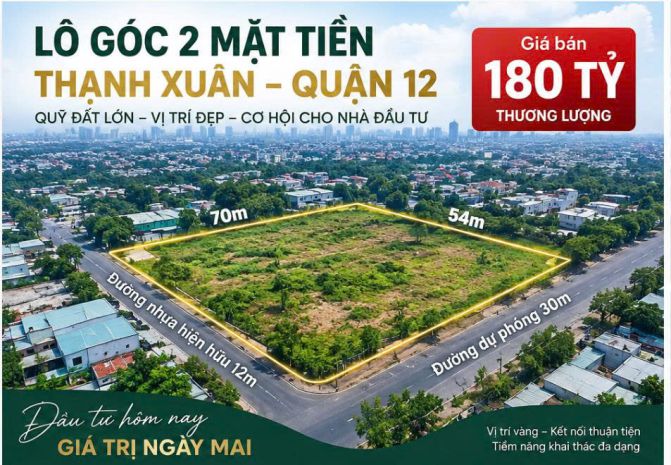 Lô góc 2 mặt tiền thạnh xuân, q12  3.900m²  giá 180 tỷ tl 7742258