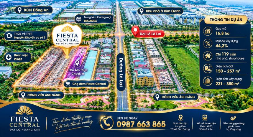 Fiesta central becamex bình dương    nhà phố 2 mặt tiền 7747380