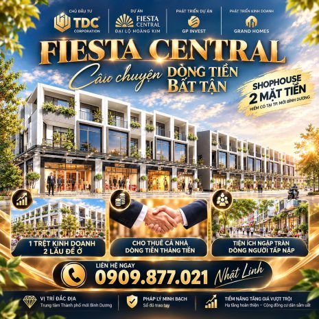 Nhà phố 2 mặt tiền fiesta central thành phố mới bình dương 7749270