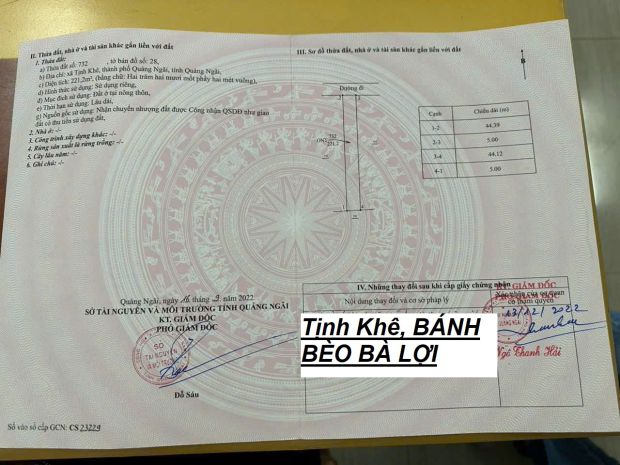 Bán đất gần bánh bèo bà lợi 222m2 full thổ cư, đường ô tô 7751939