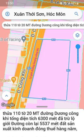 Mt dương công khi  6.300m² - đất sxkd - sẵn gpxd + pccc! 7757982