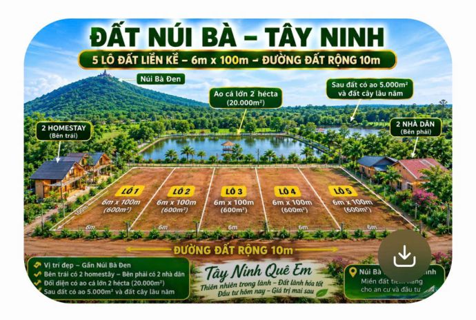 Bán đất nông nghiệp giá rẻ  gần núi bà đen, tây ninh chỉ 7758481