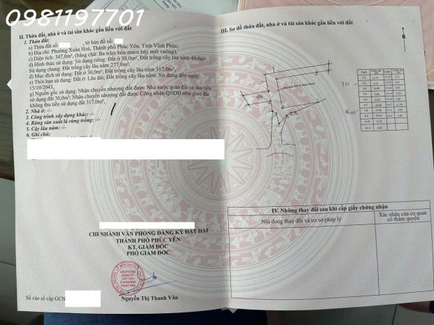 Chính chủ cần bán lô đất siêu đẹp phường xuân hòa, phú thọ 7759620