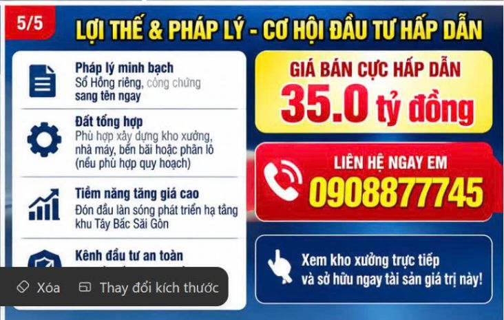 Kho xưởng đường 87 tân phú trung củ chi 5366m2 giá 35 tỷ 7759849