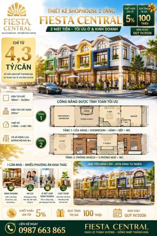 Nhà phố fiestal central nhà phố 2 mặt tiền 4,6 tỷ  gần kcn 7760782