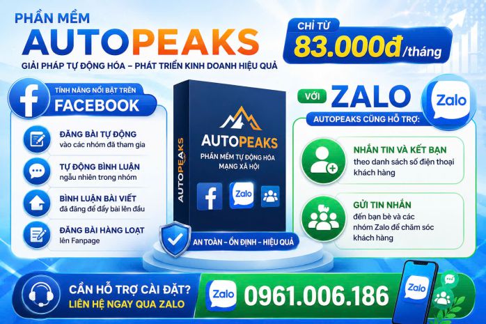 Fb autopeaks  zalo autopeaks: giải pháp tự động hóa 7765822